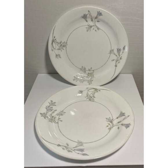 Corelle Blue Dusk Dessert Bread Plates Floral Bluebelle Flower 7" Set of 2 - Picture 2 of 3